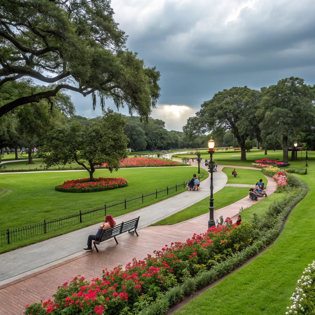 Beautifully landscaped public park